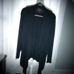 SOMA Live Lounge Wear Long Sleeves Open Face Sharkbite Black Cardigan L
